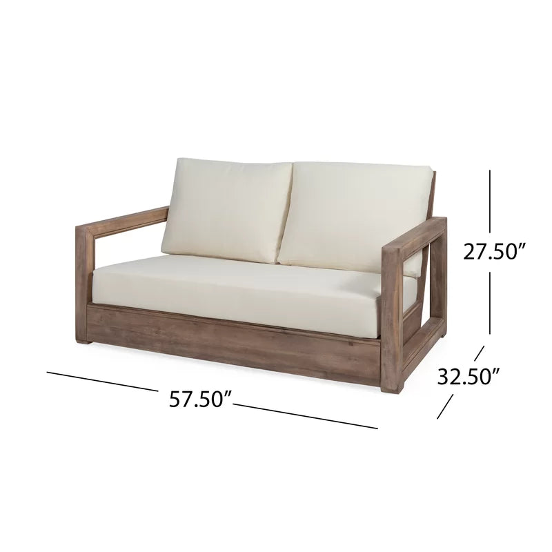 Furnishiaa Solid Wood Sofa Set for living room with coffee table