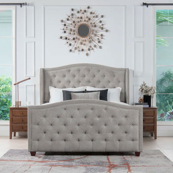 Wingback Modern Trendy Upholstered Bed