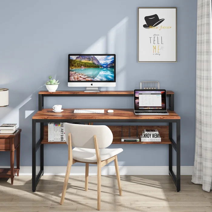 FURNISHIAA Sheesham Wood Designer Study & Computer Table, for Living R ...