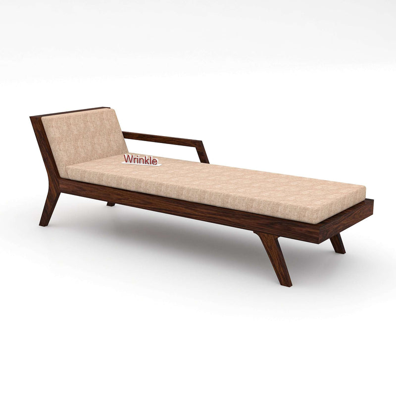 Chaise Lounger Sofa Solid Sheesham Wood Walnut