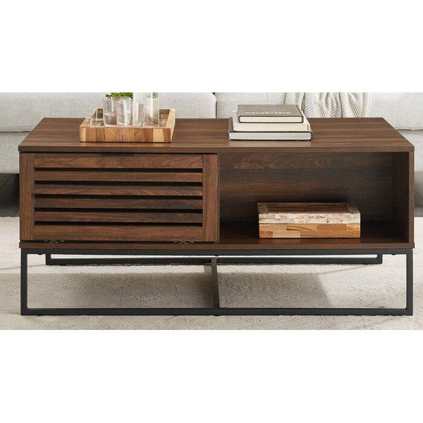 Edge Solid Wood Center Table & Coffee Table Black for Living