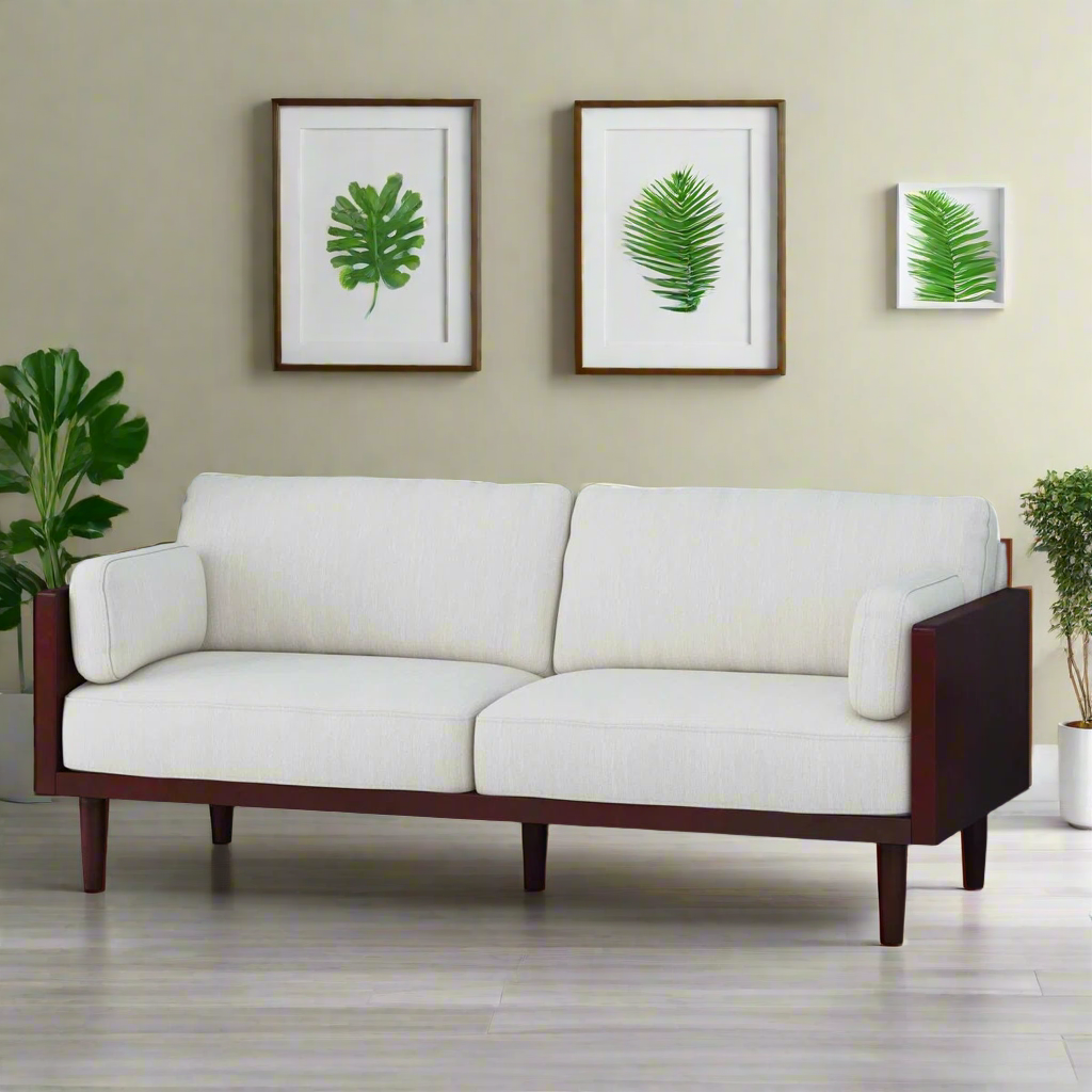 Furnishiaa 3-Seater Mid-Century Modern Upholstered Sofa