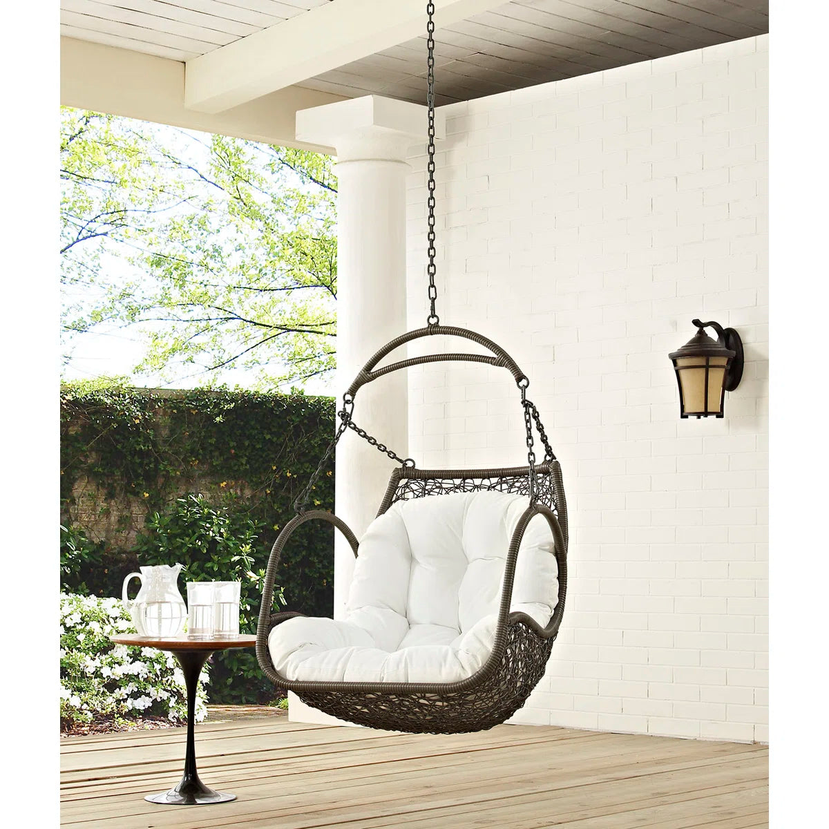 Furnishiaa Synthetic Rattan Hanging Swing Chair