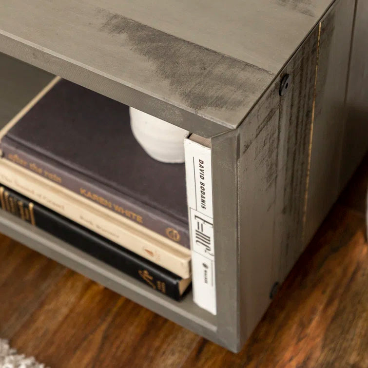 Furnishiaa Solid Sheesham Wood Rustic Modern Console & TV Stand