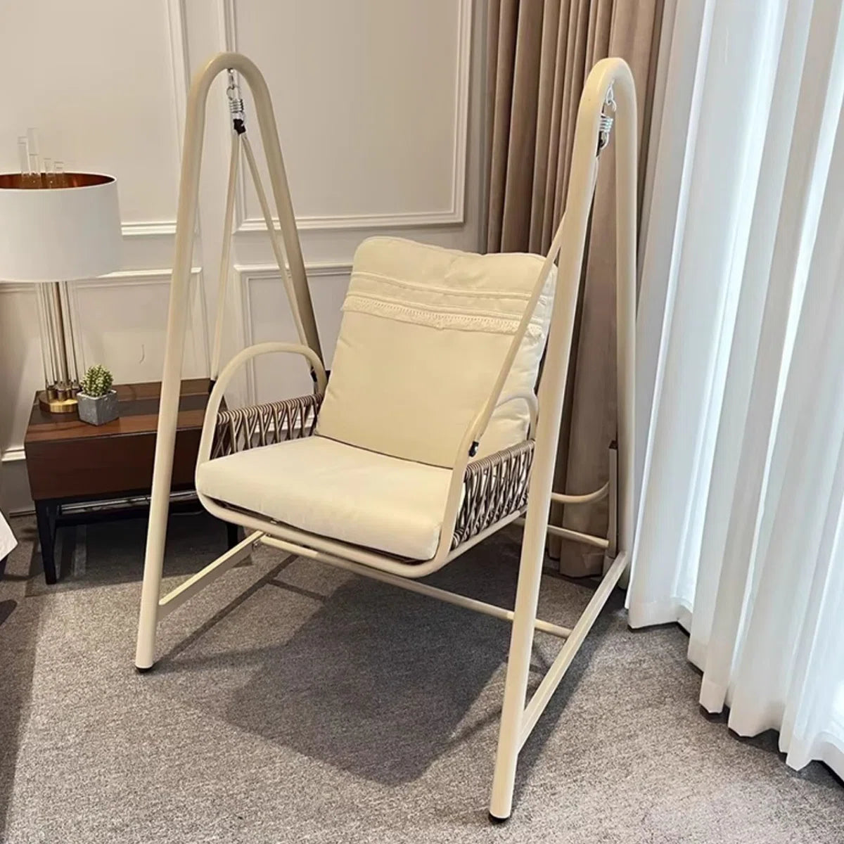 Furnishiaa Metal Indoor/Outdoor Cradle Swing.