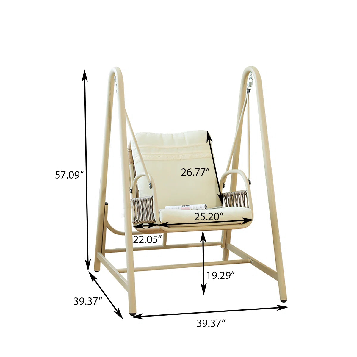 Furnishiaa Metal Indoor/Outdoor Cradle Swing.