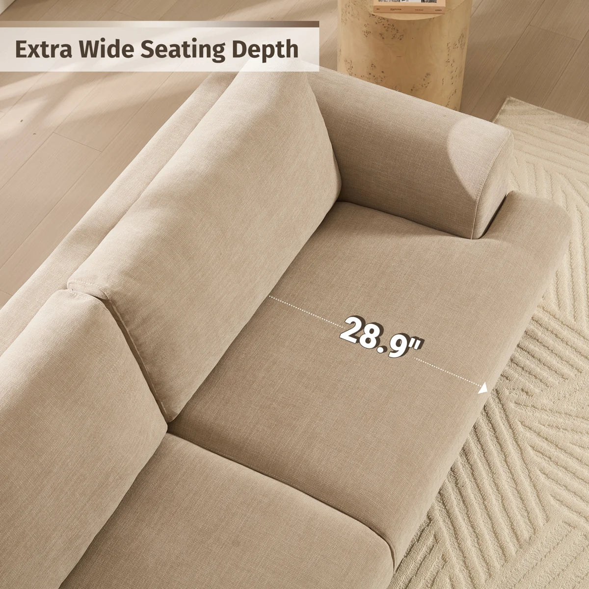 Furnishiaa Upholstered Standard 3-Seater Sofa with Solid Wood Legs