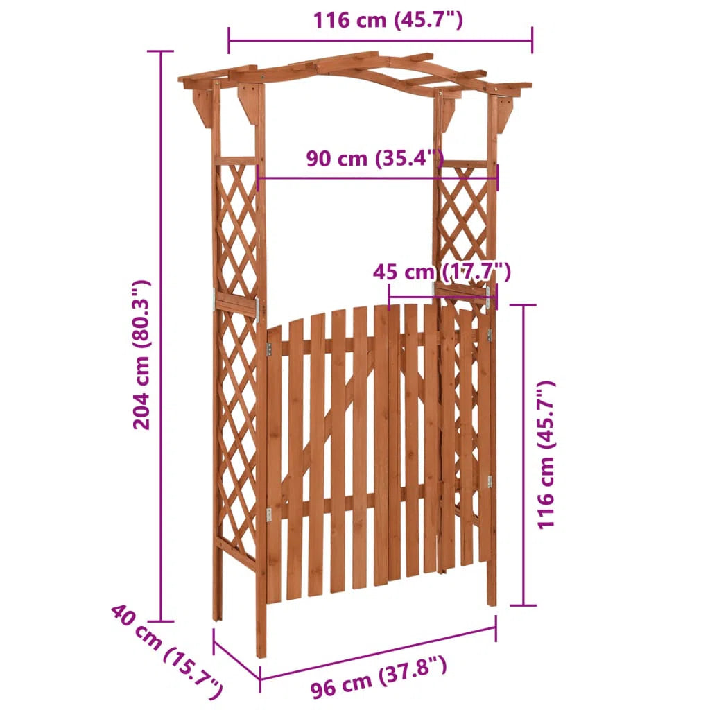 Furnishiaa Wooden Decorative Garden Arbor in Sheesham Wood Finish