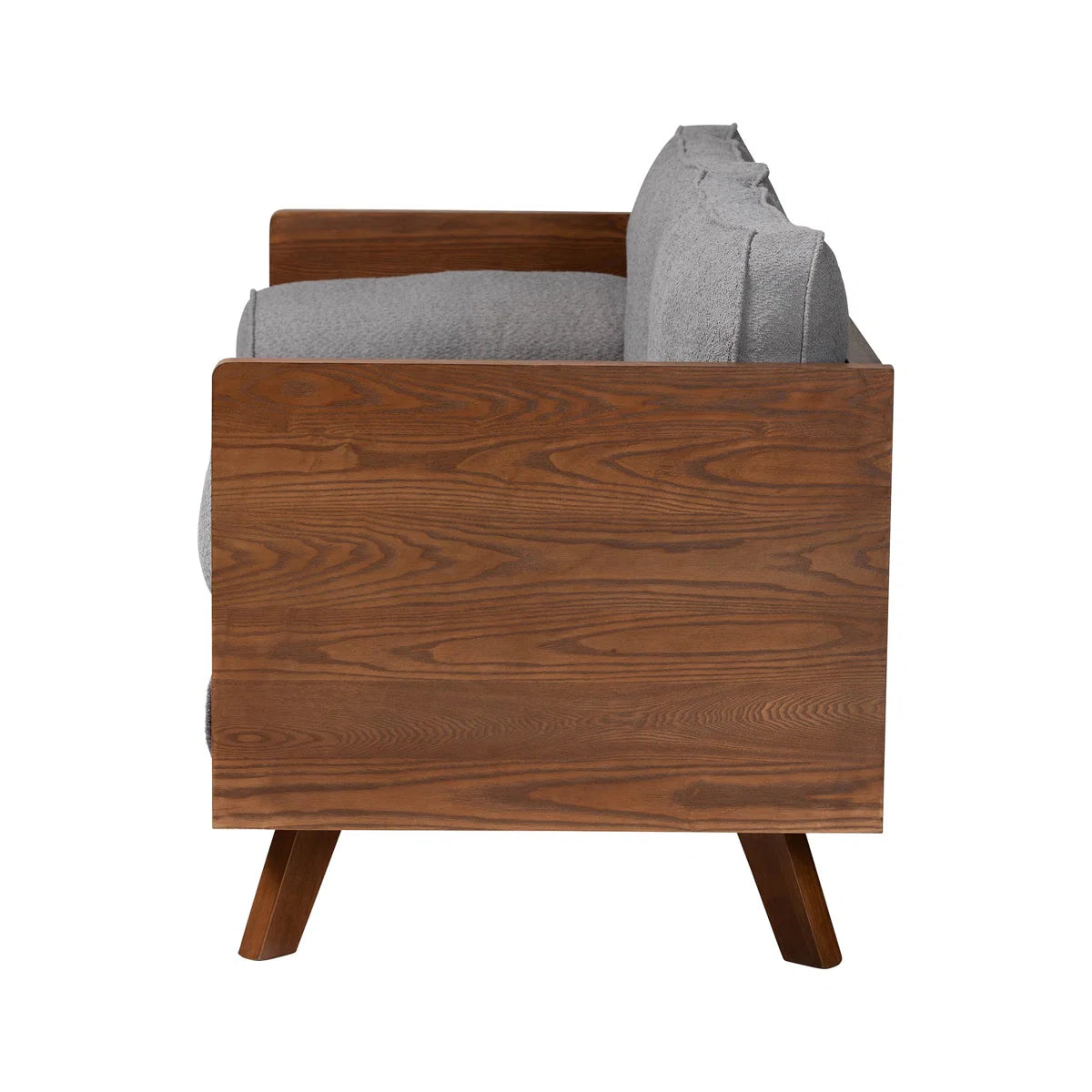 Furnishiaa Mid-Century Modern Boucle Fabric 2 Seater Sofa