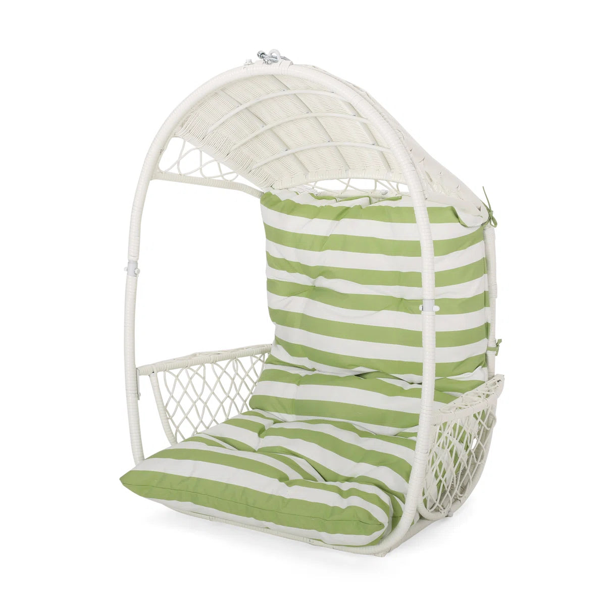 Furnishiaa Outdoor Hanging Basket Chair – Faux Rattan & Water-Resistant Cushions