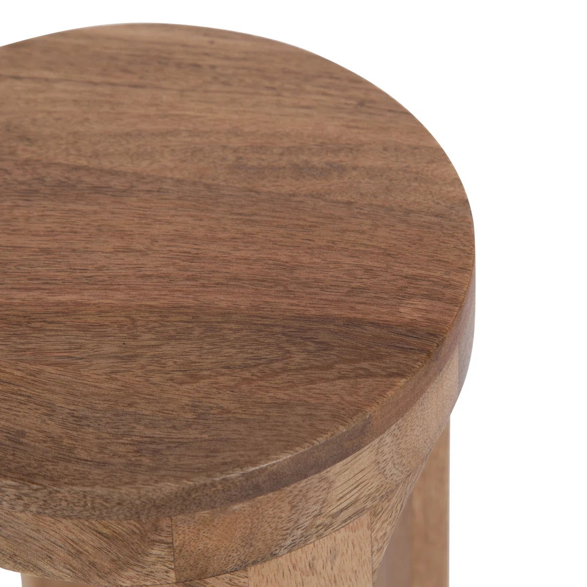 Furnishiaa Solid Sheesham Wood Round End Table with Slatted Base
