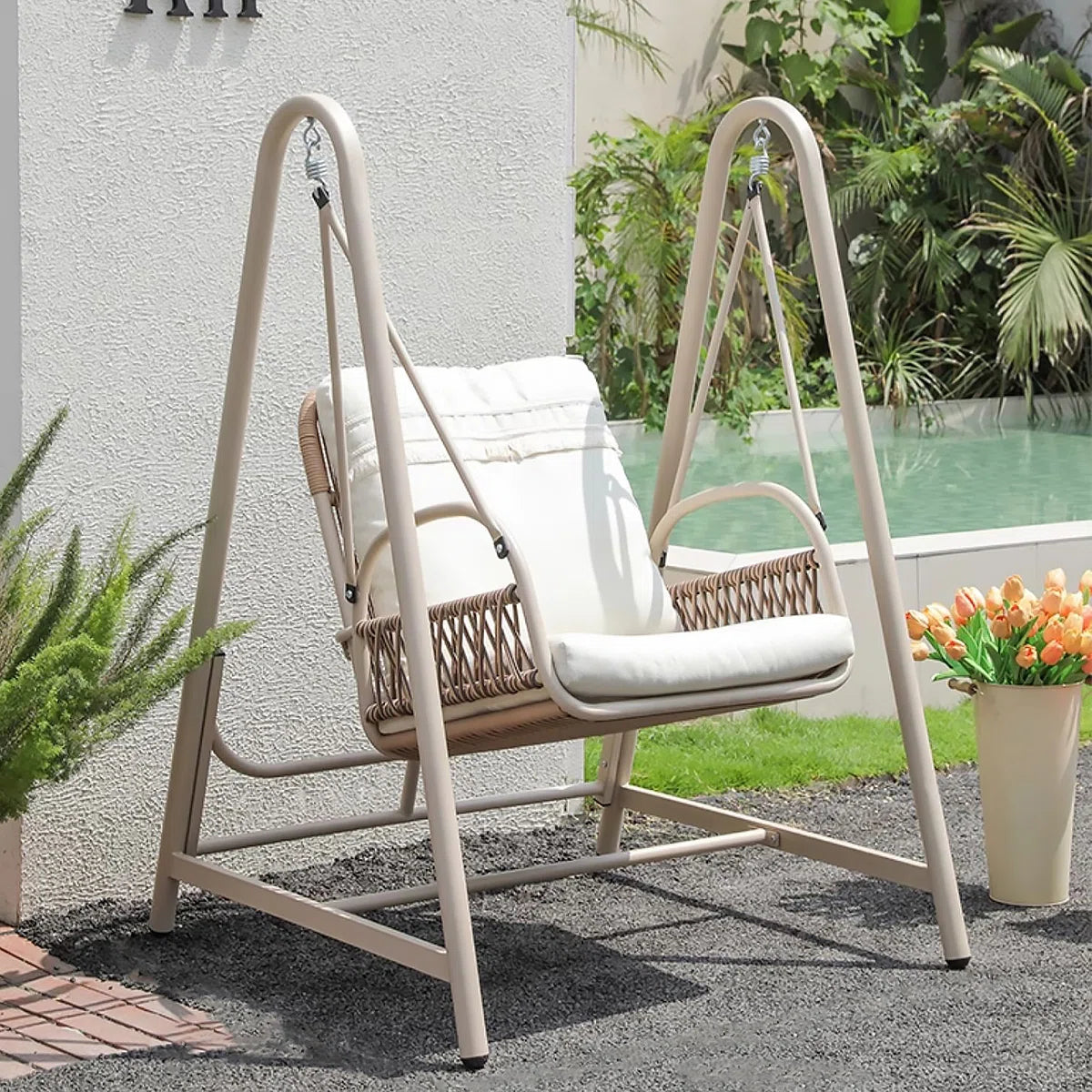 Furnishiaa Metal Indoor/Outdoor Cradle Swing.