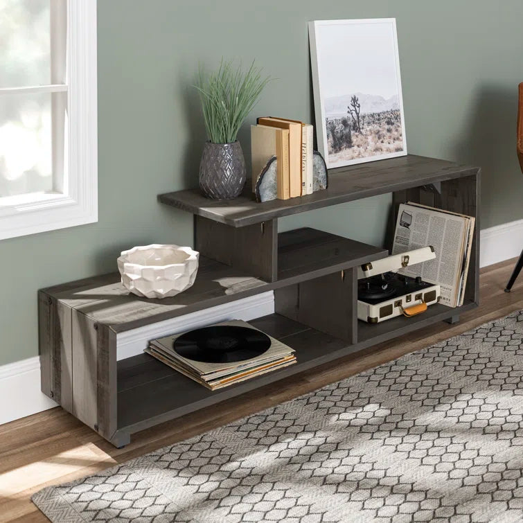 Furnishiaa Solid Sheesham Wood Rustic Modern Console & TV Stand