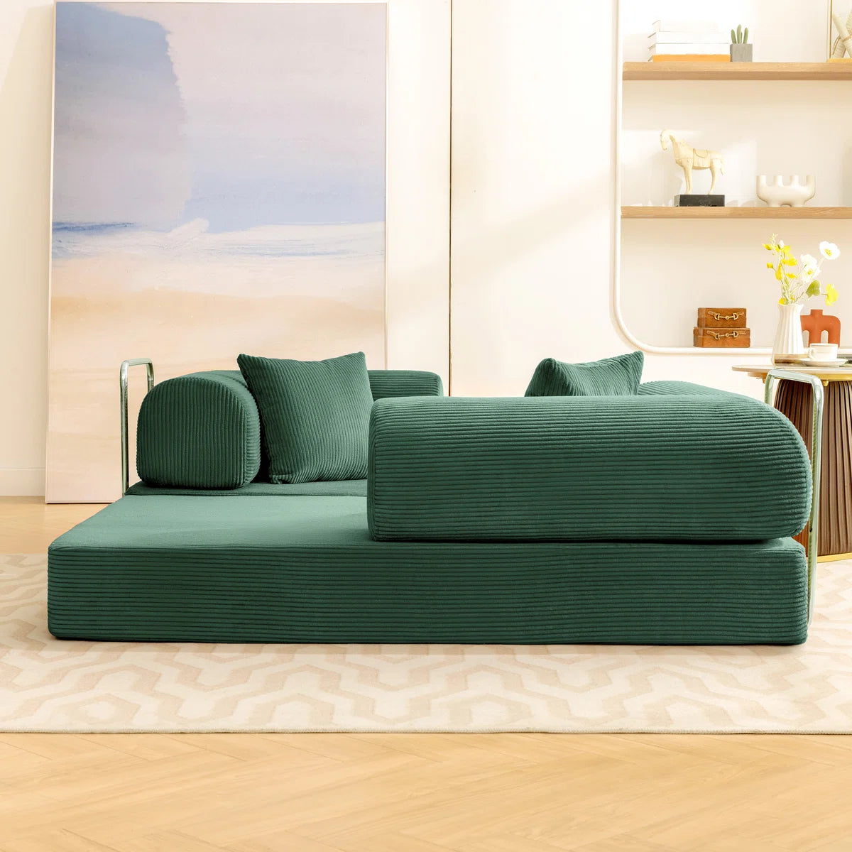 Furnishiaa Modular Convertible Sofa Bed with Washable Cover