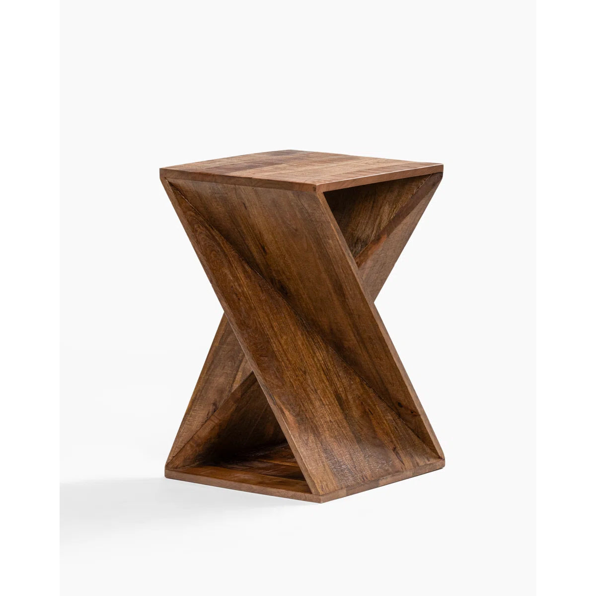 Furnishiaa Twisted Solid Sheesham Wood End Table – Handcrafted Accent Furniture