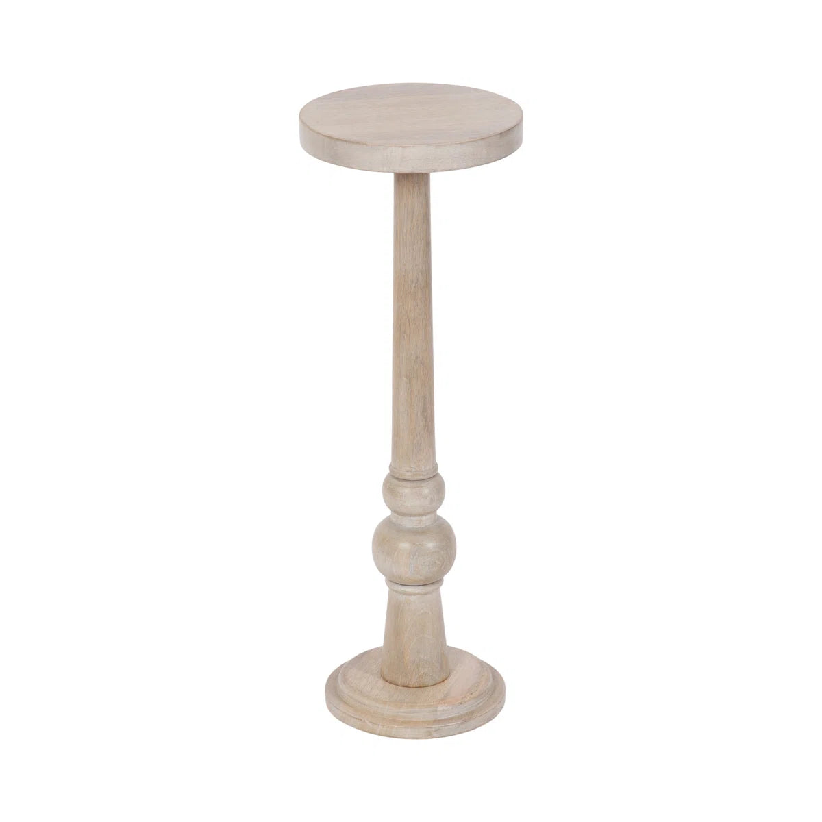 Furnishiaa Round Pedestal End Table – Solid Sheesham Wood