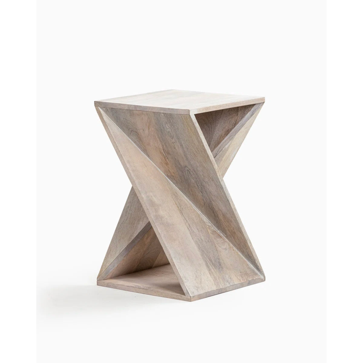 Furnishiaa Twisted Solid Sheesham Wood End Table – Handcrafted Accent Furniture