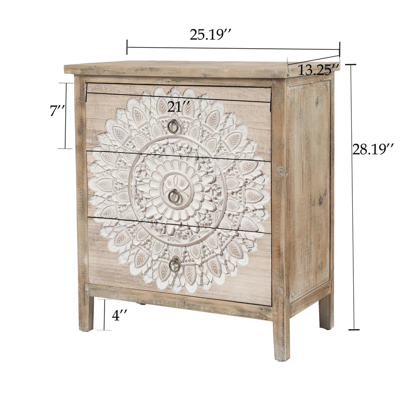 3 Drawer Rustic Accent Chest
