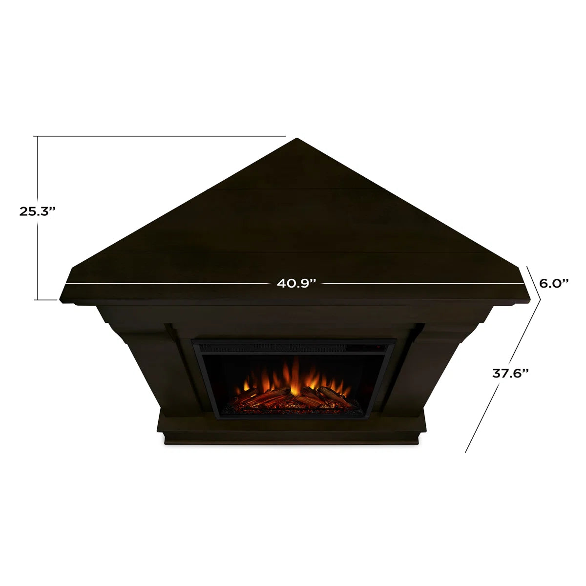 Furnishiaa Solid Sheesham Wood Electric Fireplace