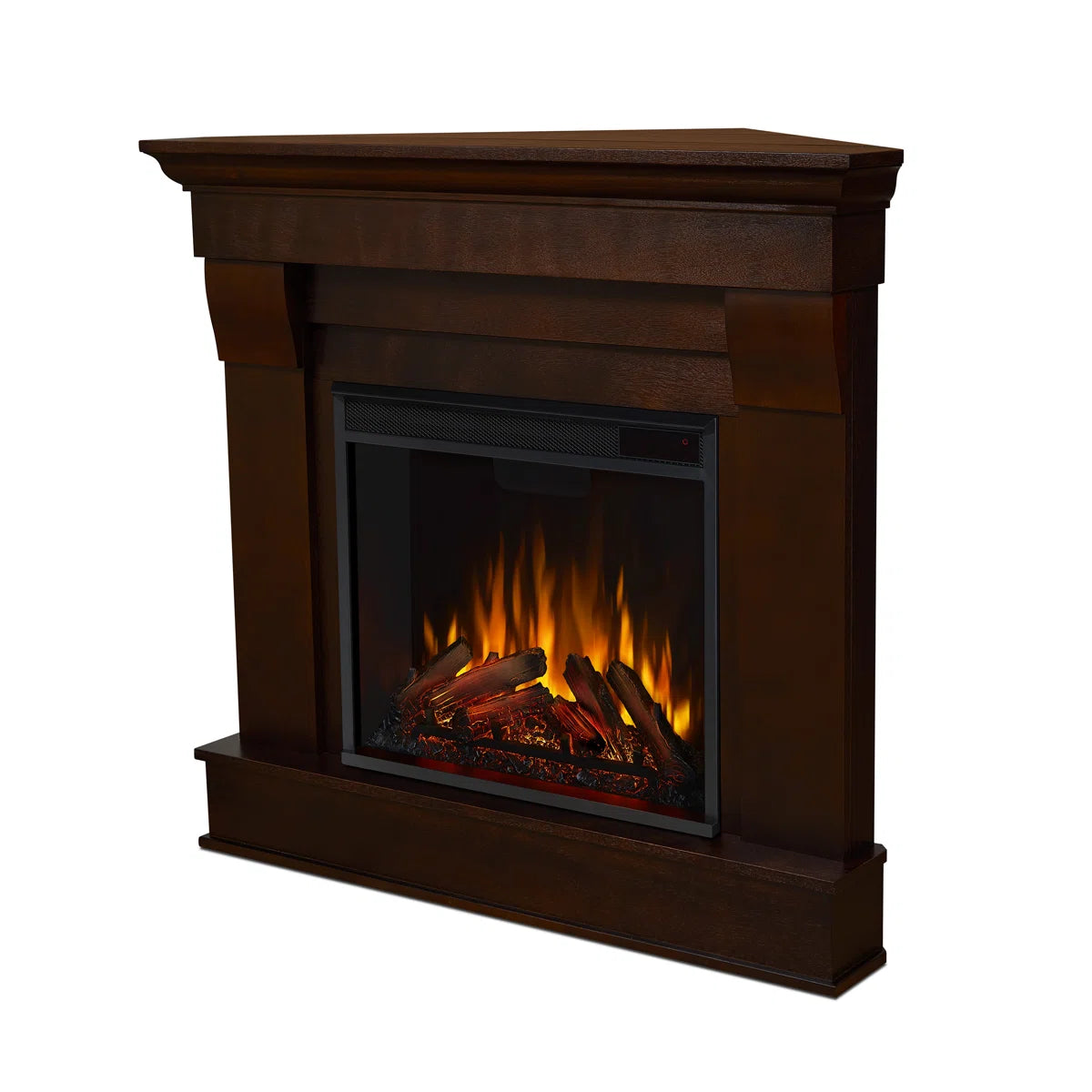 Furnishiaa Solid Sheesham Wood Electric Fireplace
