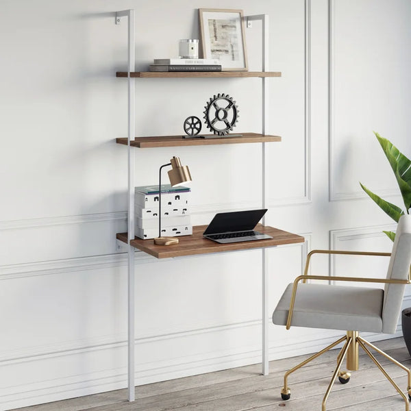 Furnishiaa Solid Wood Ladder Study Table For Home & Office