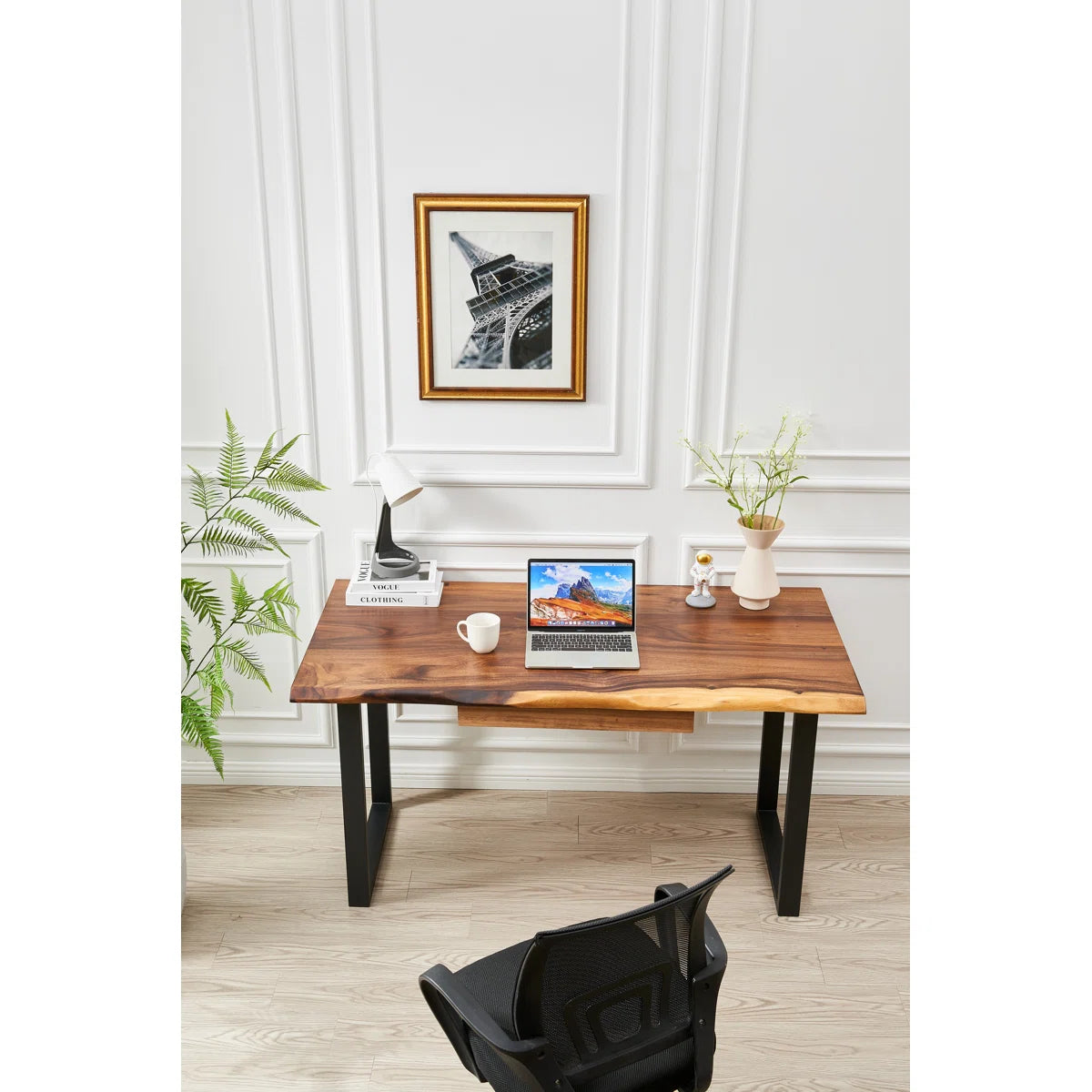 Furnishiaa Handcrafted Live-Edge Office Desk