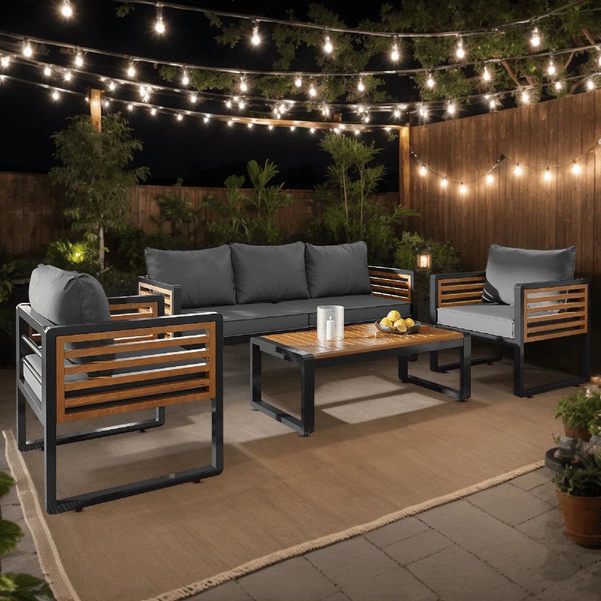 Furnishiaa 5-Seater Modular Outdoor Patio Conversation Set