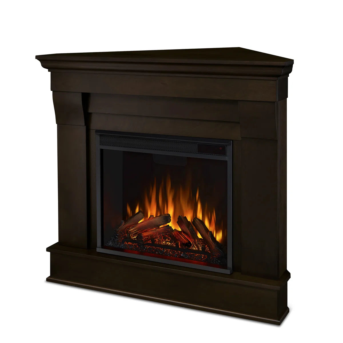 Furnishiaa Solid Sheesham Wood Electric Fireplace