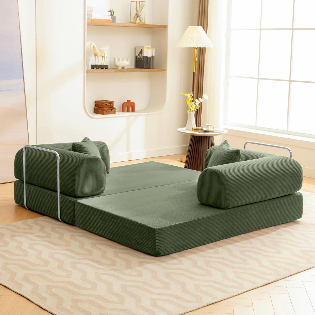 Furnishiaa Modular Convertible Sofa Bed with Washable Cover