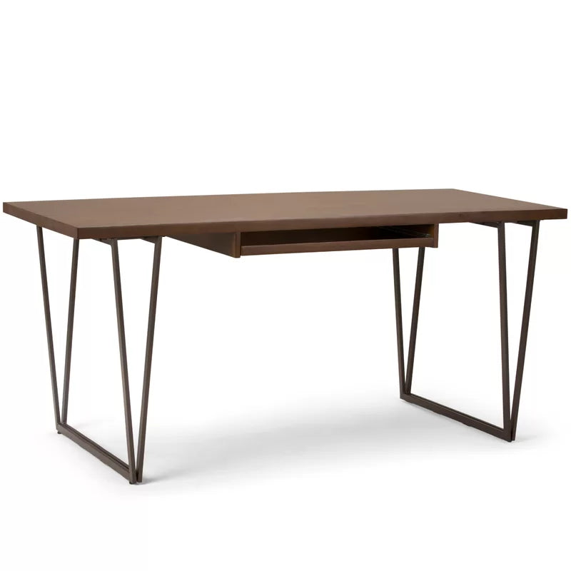 FURNISHIAA Brown Sheesham Wood Study & Computer Table for Home and Office