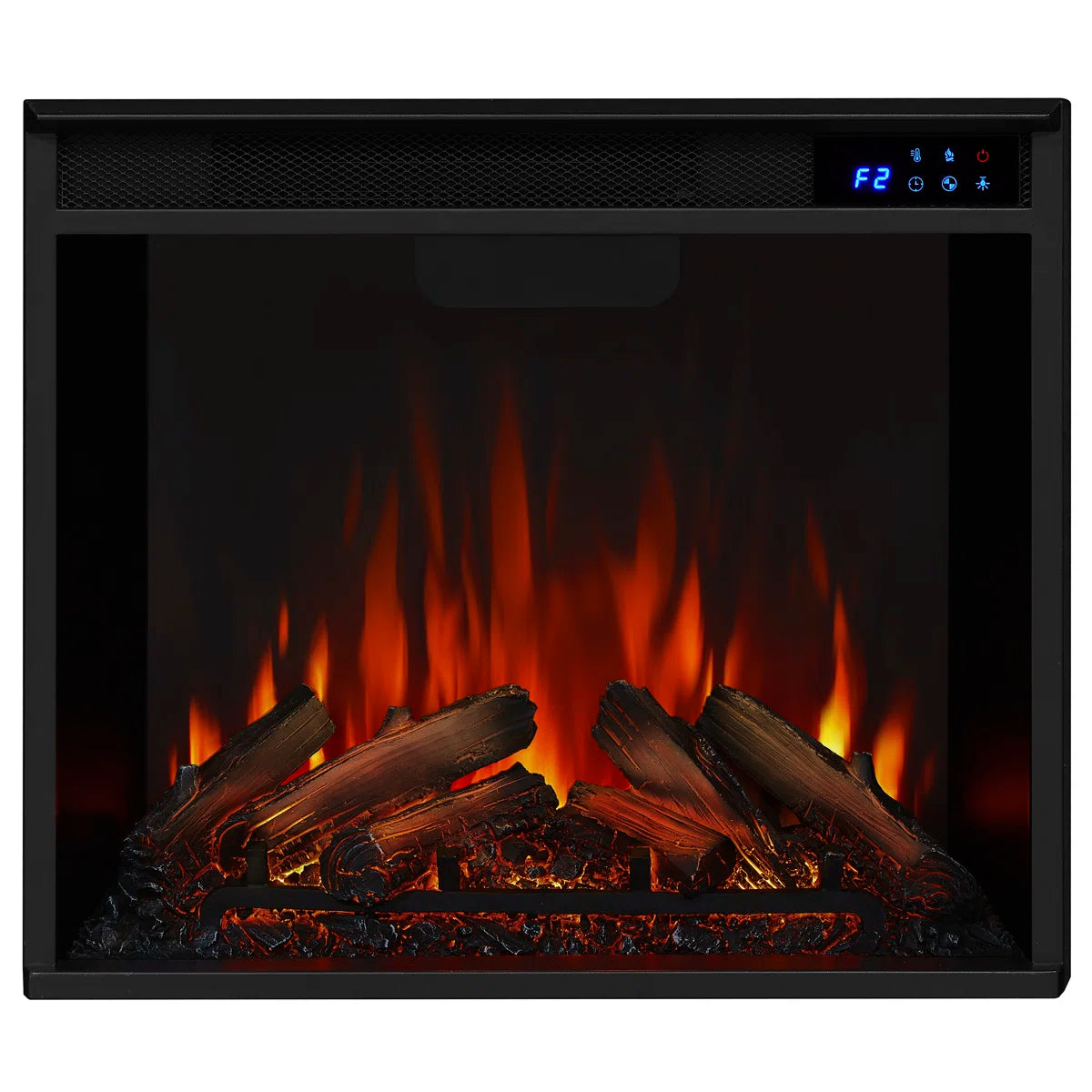 Furnishiaa Solid Sheesham Wood Electric Fireplace