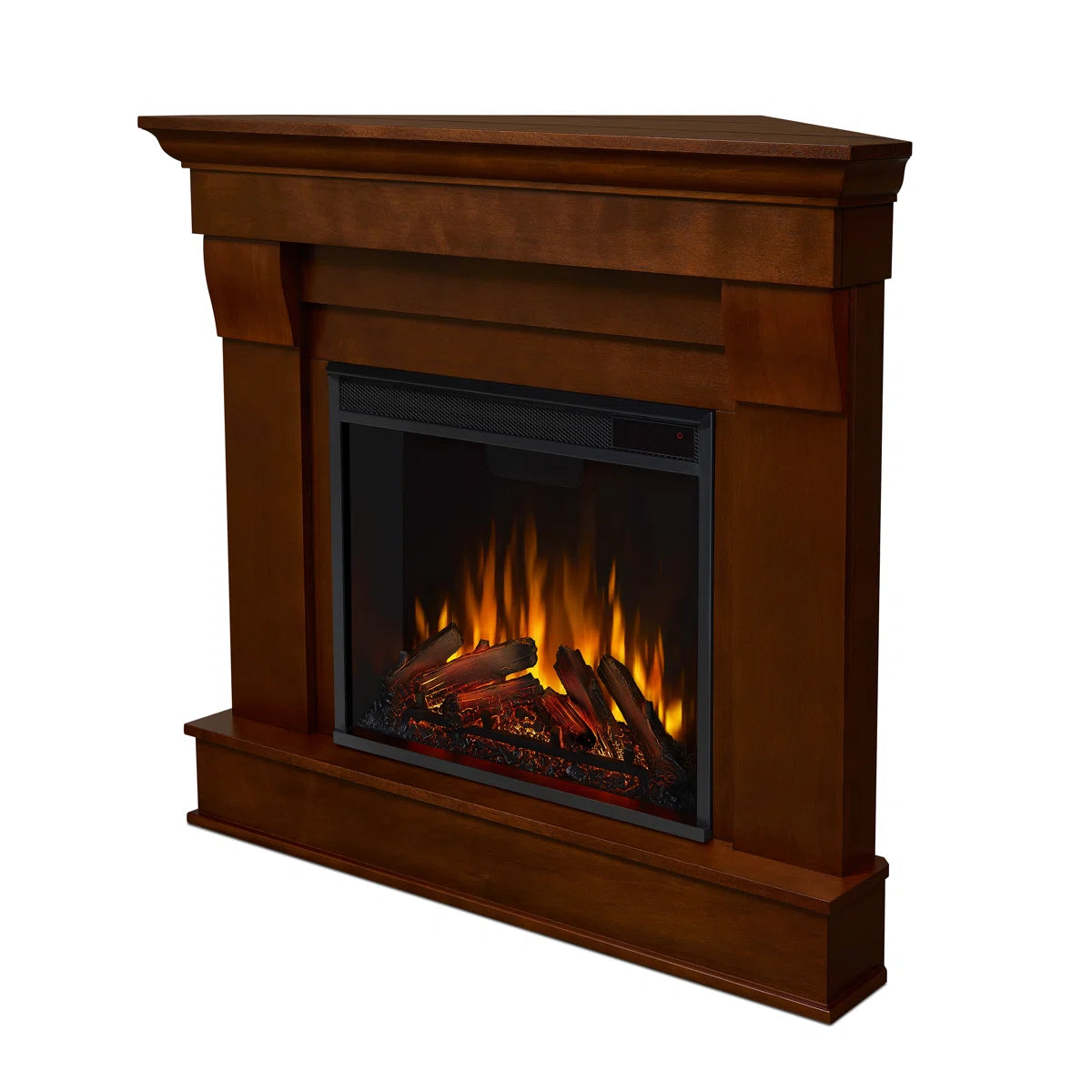 Furnishiaa Solid Sheesham Wood Electric Fireplace