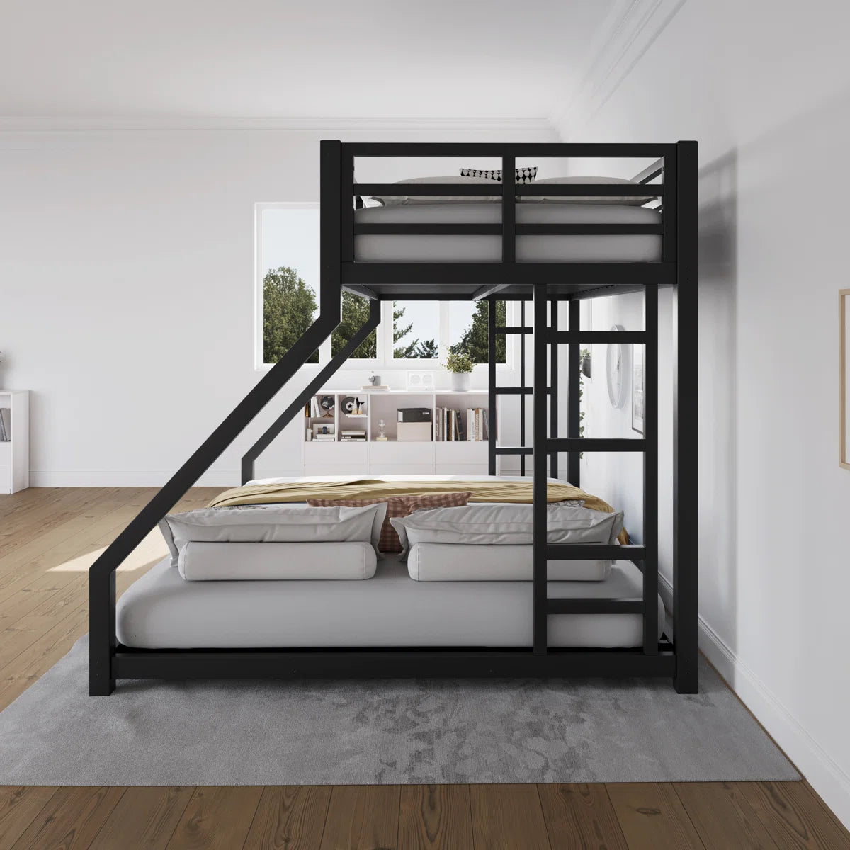 Furnishiaa Twin XL Over Queen Bunk Bed