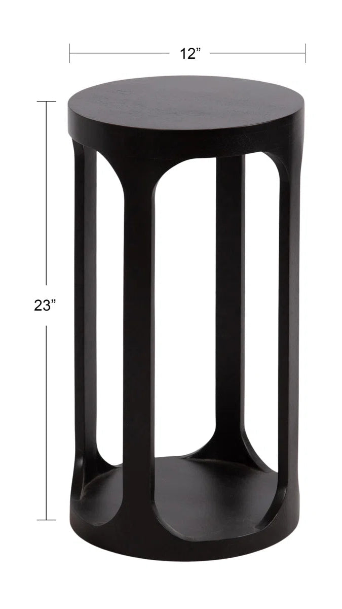 Furnishiaa Solid Sheesham Wood Round End Table with Slatted Base