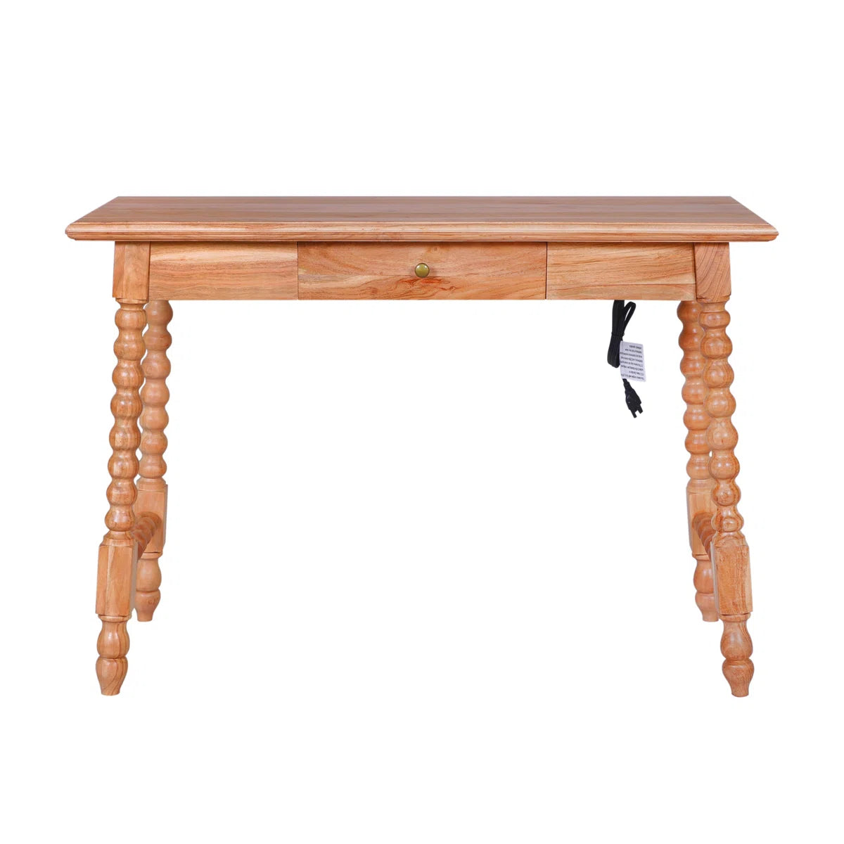 Furnishiaa Sheesham Wood Writing Desk with Drawer and Power Outlet – 43 Inch