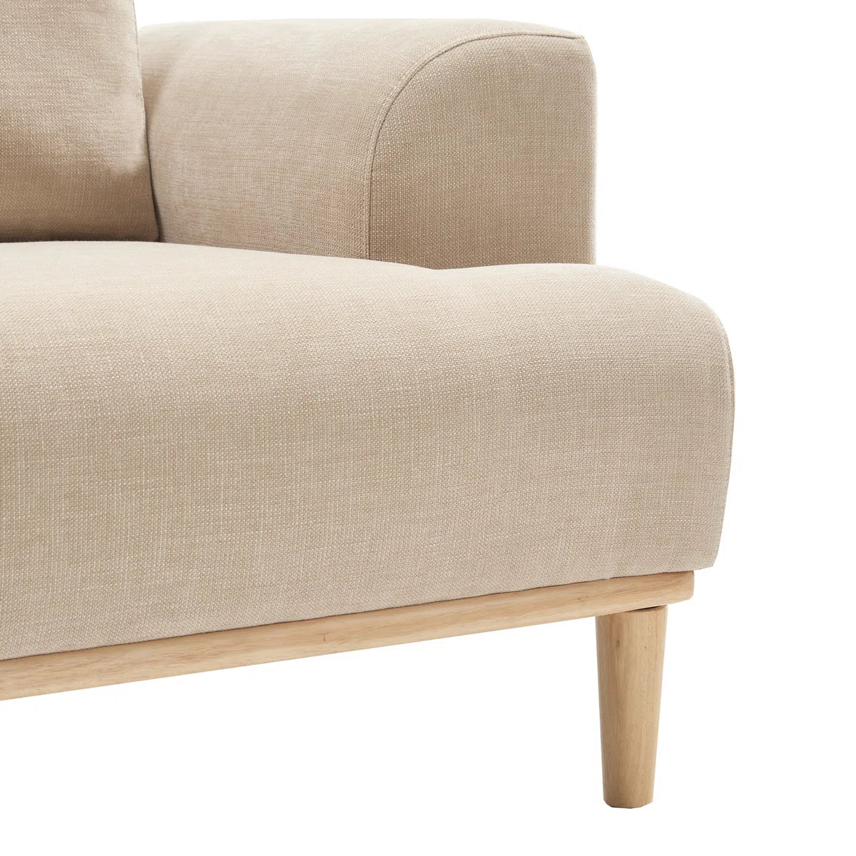 Furnishiaa Upholstered Standard 3-Seater Sofa with Solid Wood Legs