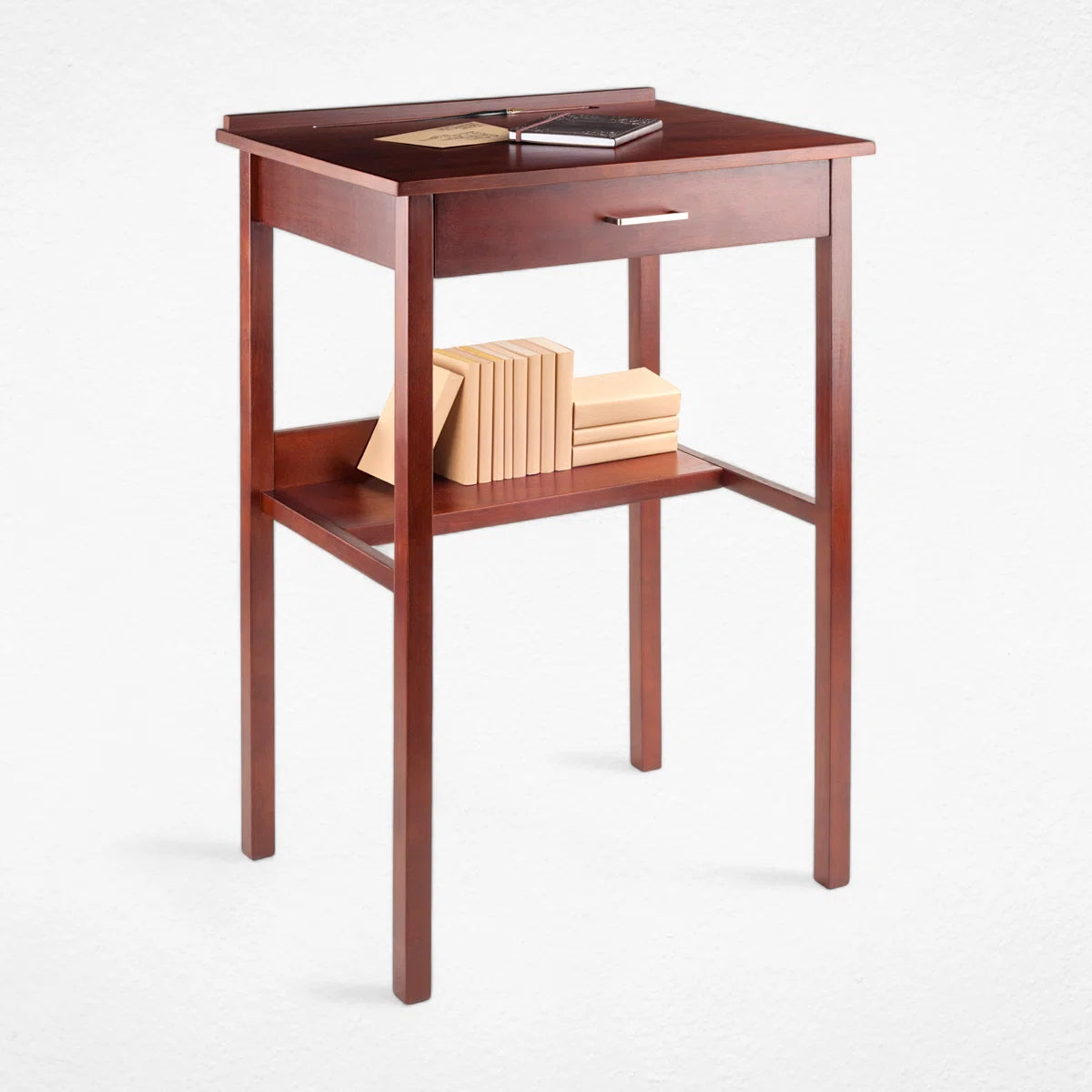 Furnishiaa Solid Sheesham Wood High Standing Desk