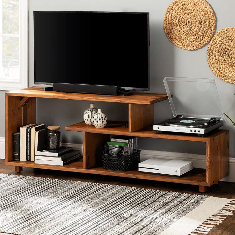 Furnishiaa Solid Sheesham Wood Rustic Modern Console & TV Stand