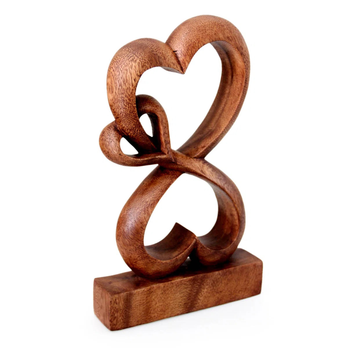 Furnishiaa Solid Sheesham Wood Handmade Love & Harmony Sculpture