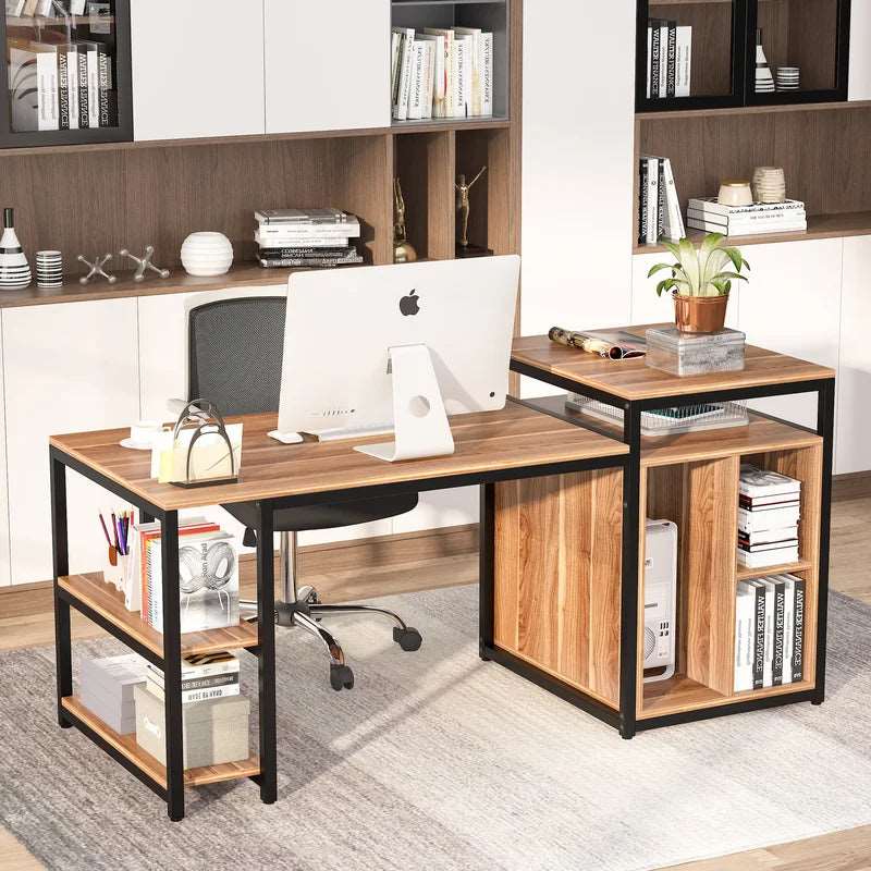 Furnishiaa Solid Wood Metal Study Table For Home & Office