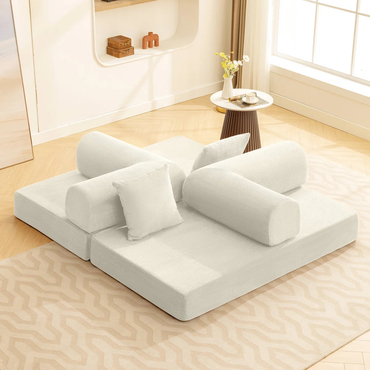 Furnishiaa Modular Convertible Sofa Bed with Washable Cover