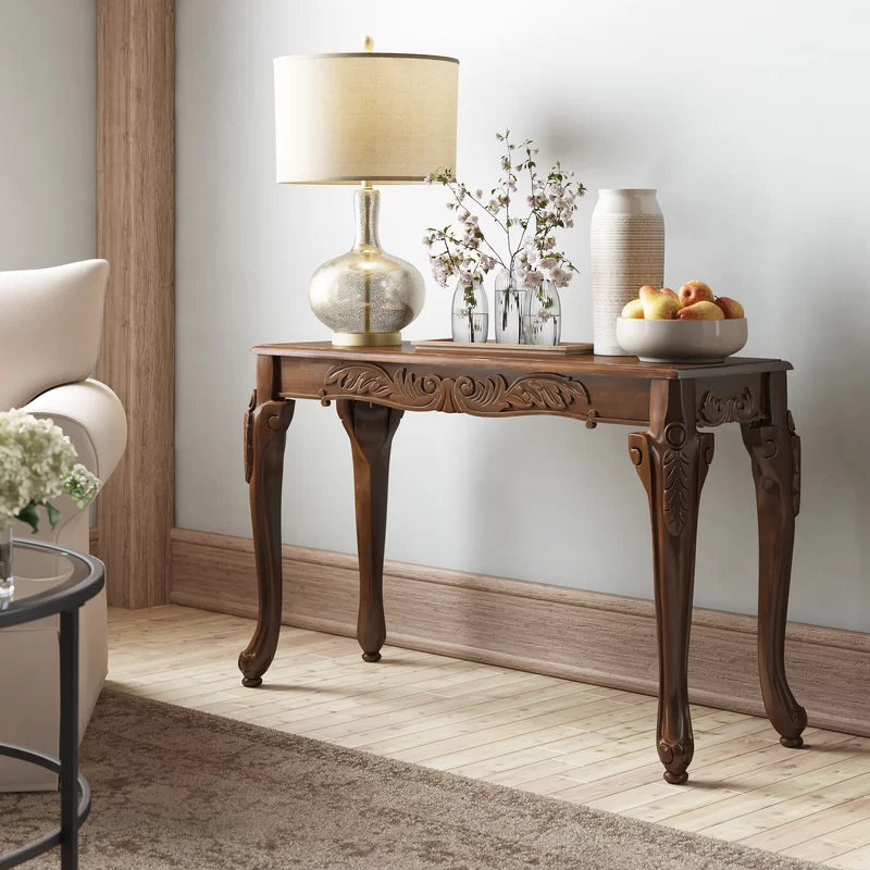Solid Wood Vintage Console Table For