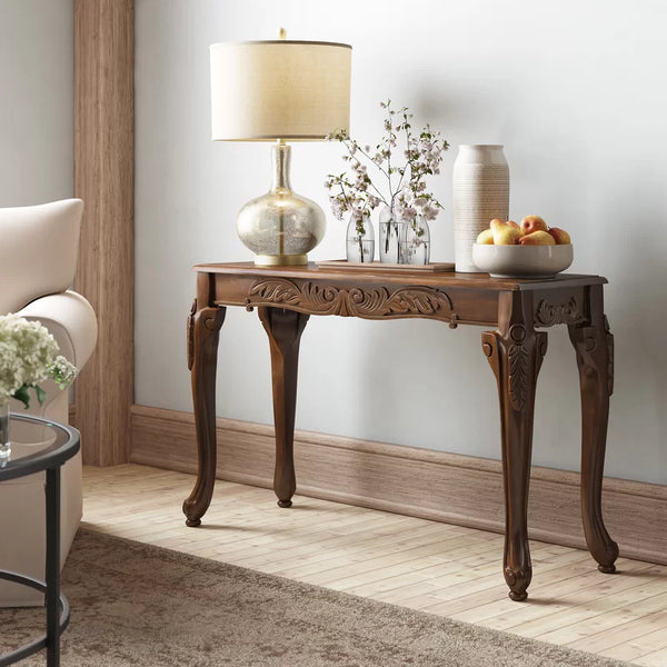 Solid Wood Vintage Console Table For Living Room