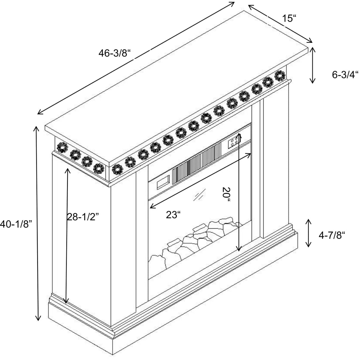 Furnishiaa Electric Fireplace – Solid Sheesham Wood Mantel Design