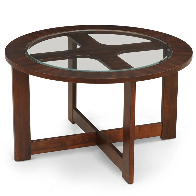 Buy Elevate Sheesham Wood Glass Top Coffee Table with Storage