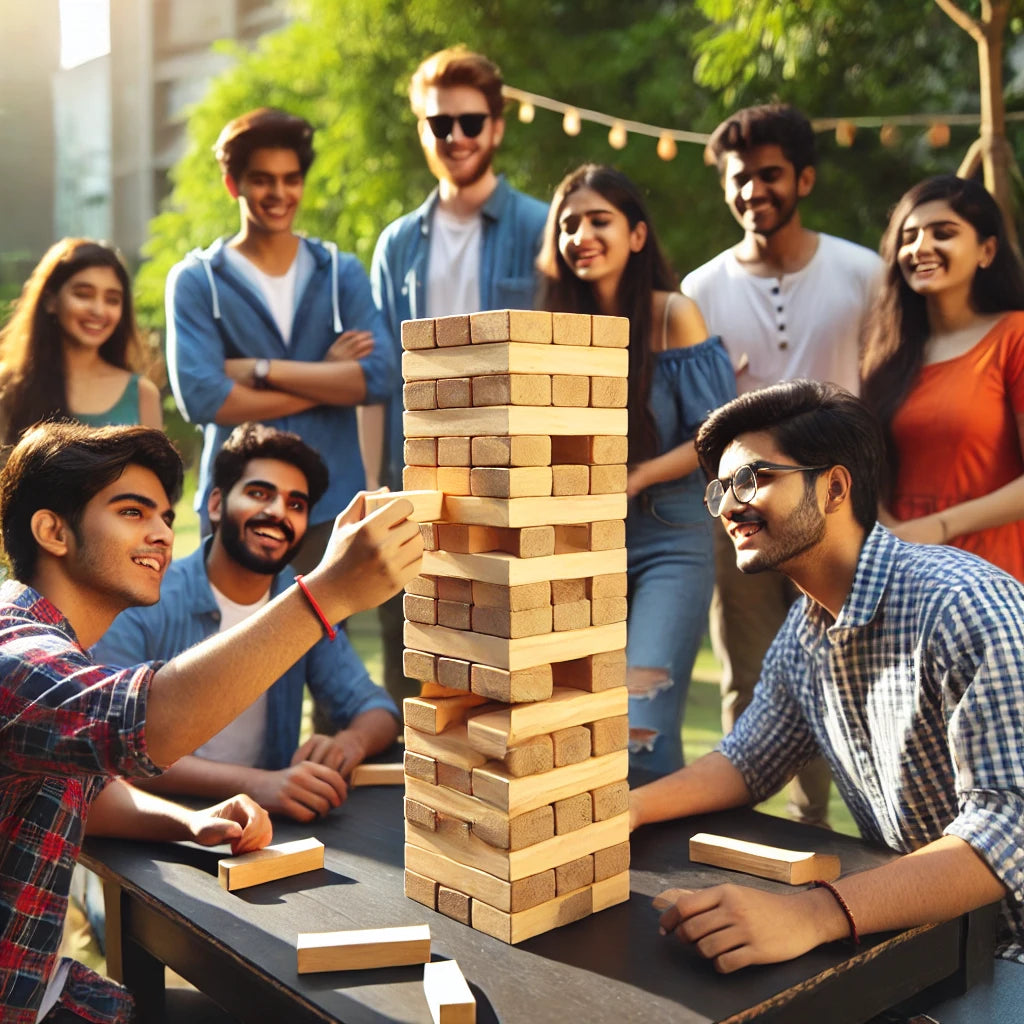 Furnishiaa Giant Wooden Blocks Tower Stacking Game