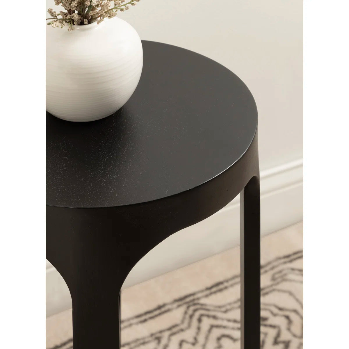 Furnishiaa Solid Sheesham Wood Round End Table with Slatted Base