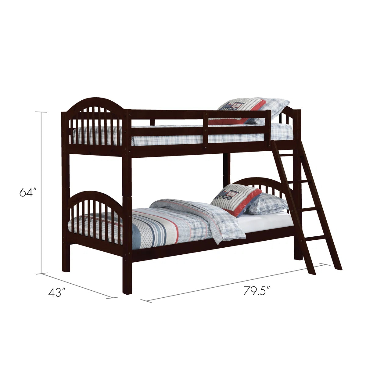 Furnishiaa Twin Over Twin Solid Sheesham Wood Bunk Bed