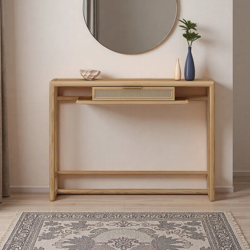 Furnishiaa Solid Impoted Oak Wood Entry Table
