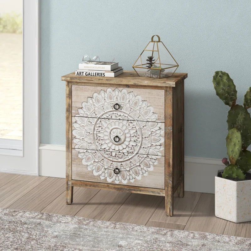3 Drawer Rustic Accent Chest - Chest of Drawer - Furnishiaa